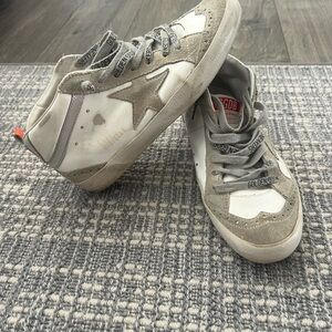 Golden Goose Kids White and Gray Star Sneakers